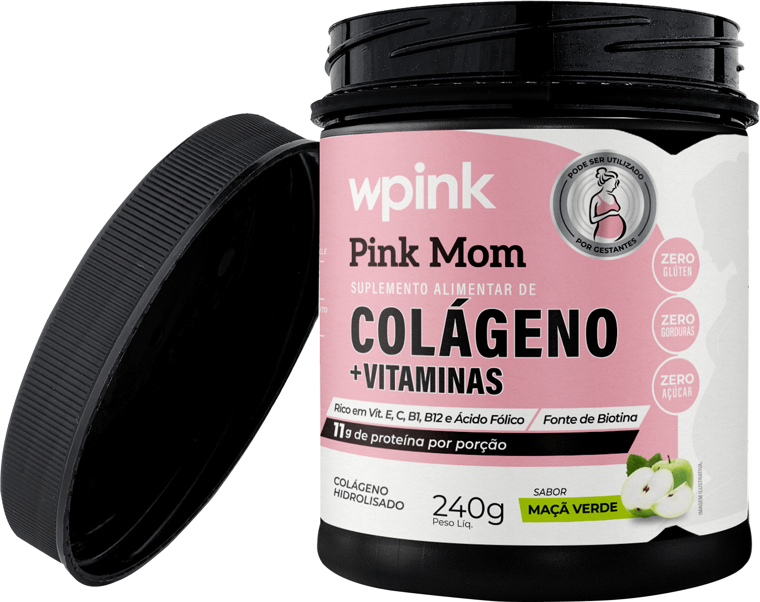 colágeno pink mom maçã verde - 240g - wp