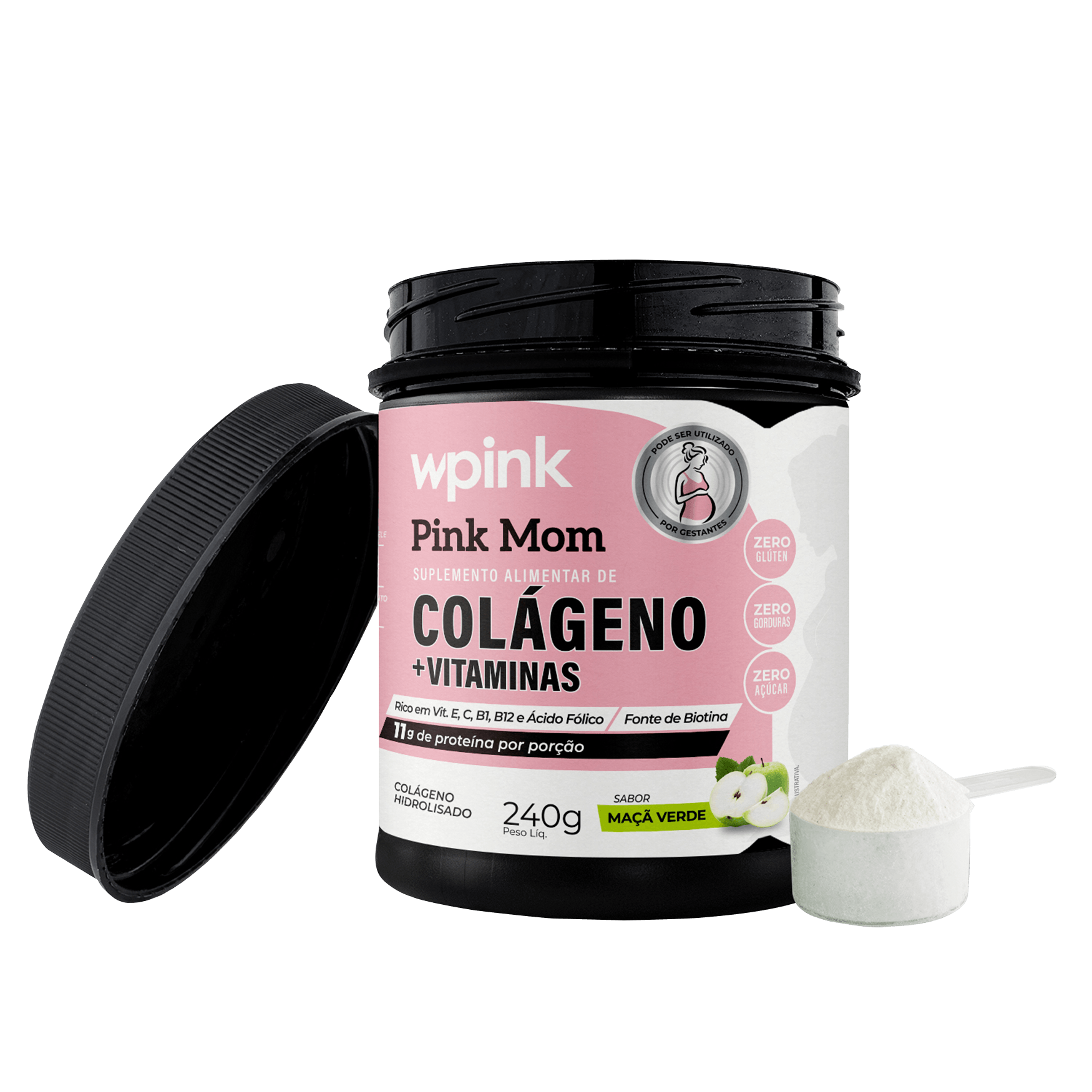 colágeno pink mom maçã verde - 240g - wp