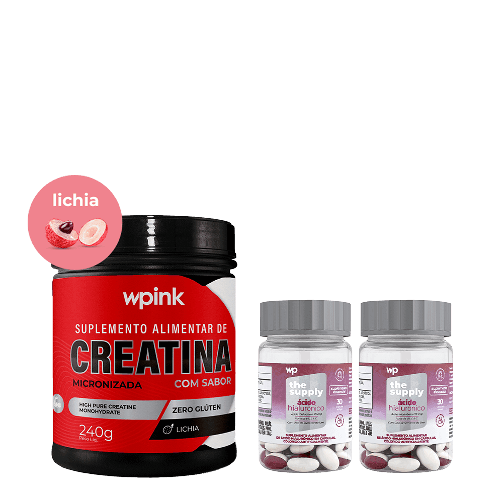 Creatina de lichia - 240g + 2 ácidos hialurônicos - wp
