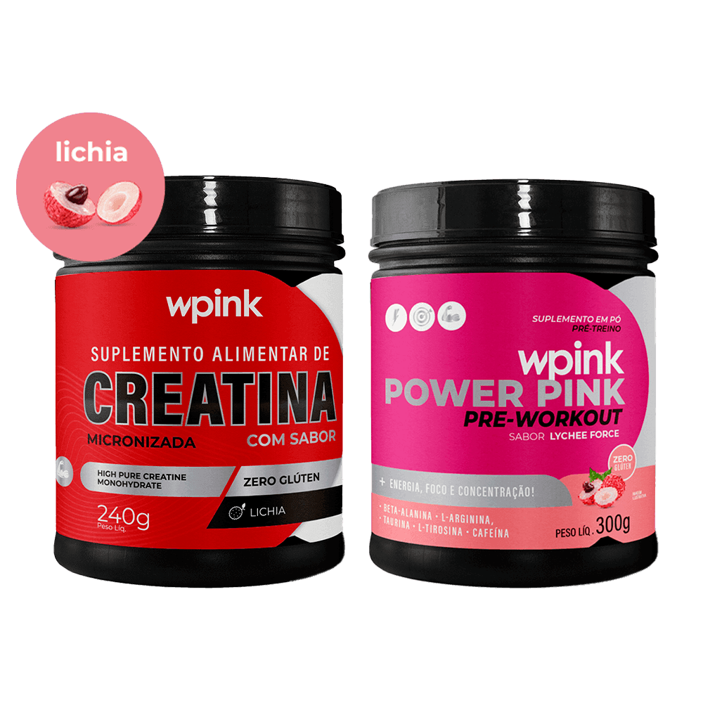 creatina de lichia 240g - super power pink de lichia - pré-treino – 300g