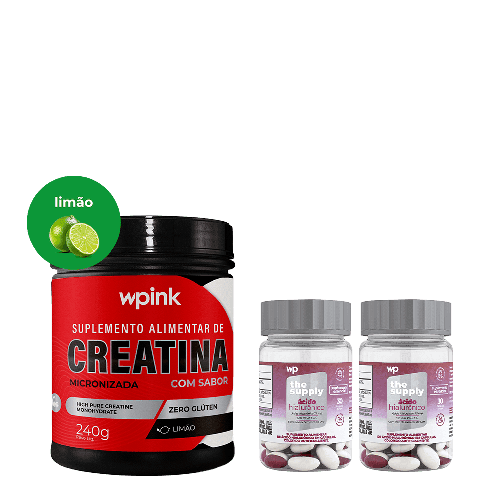 Creatina de limão - 240g + 2 ácidos hialurônicos - wp