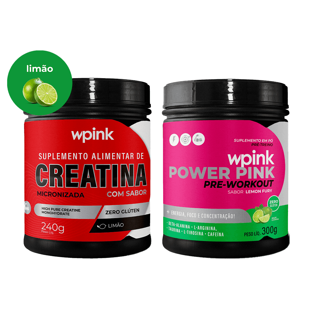 creatina de limão 240g - super power pink de limão - pré-treino – 300g
