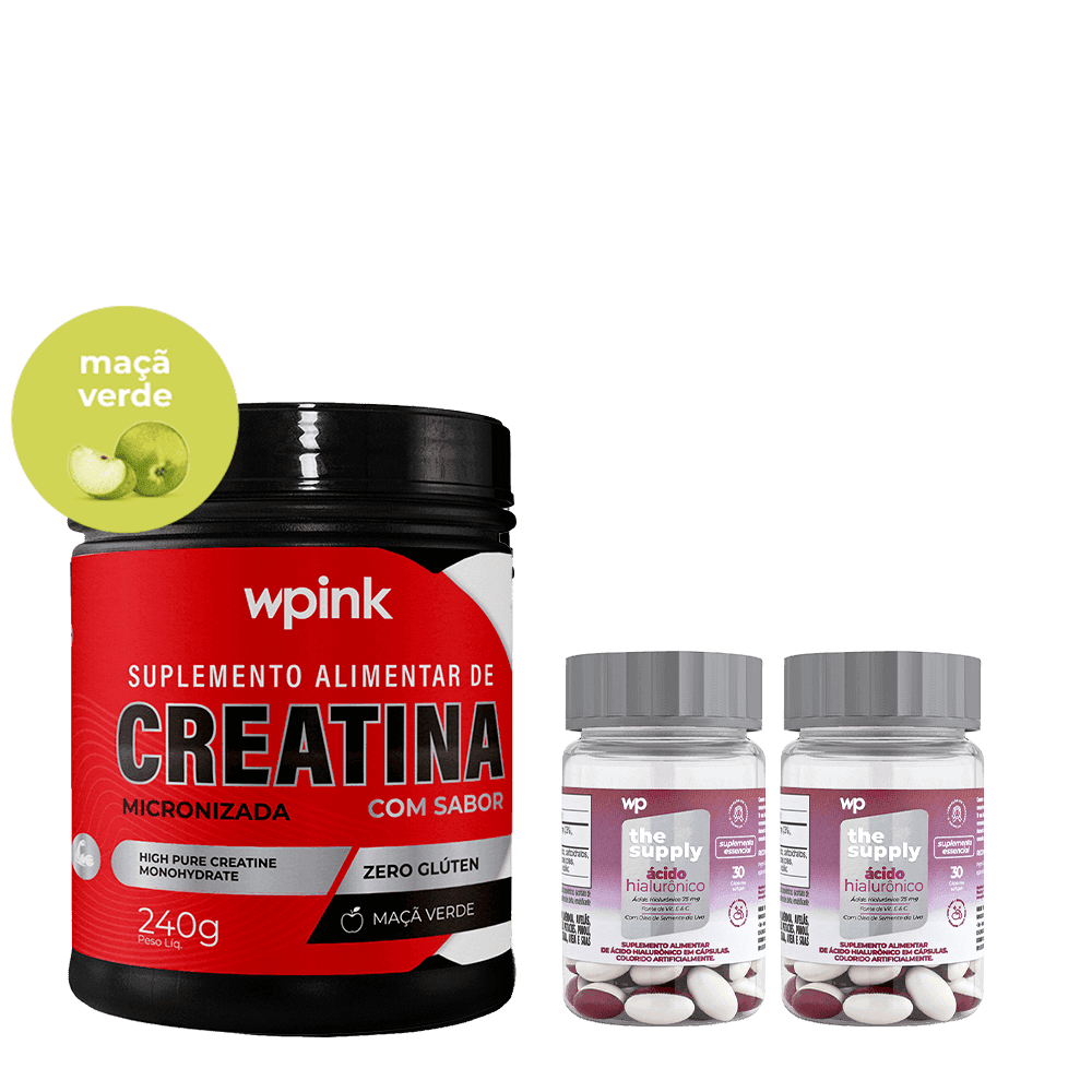 Creatina de maçã verde - 240g + 2 ácidos hialurônicos - wp