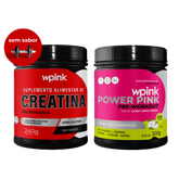 creatina sem sabor 240g - super power pink de maçã verde - pré-treino – 300g
