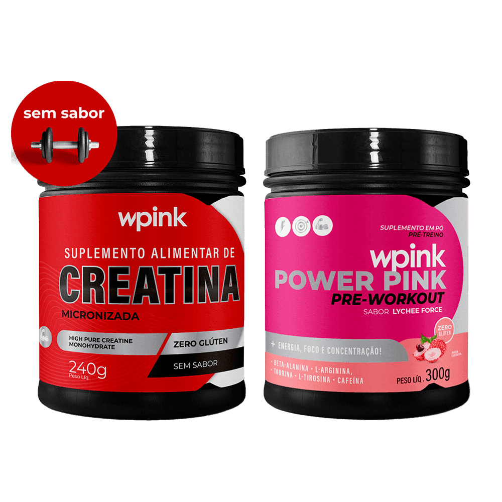 creatina sem sabor 240g - super power pink de lichia - pré-treino – 300g