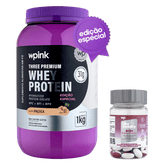 three premium whey protein paçoca – 1 kg + ácido hialurônico – wp